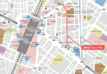アニメイト通りの地図