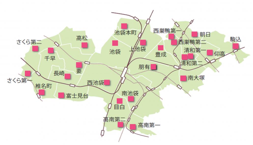 地域区民ひろばマップ