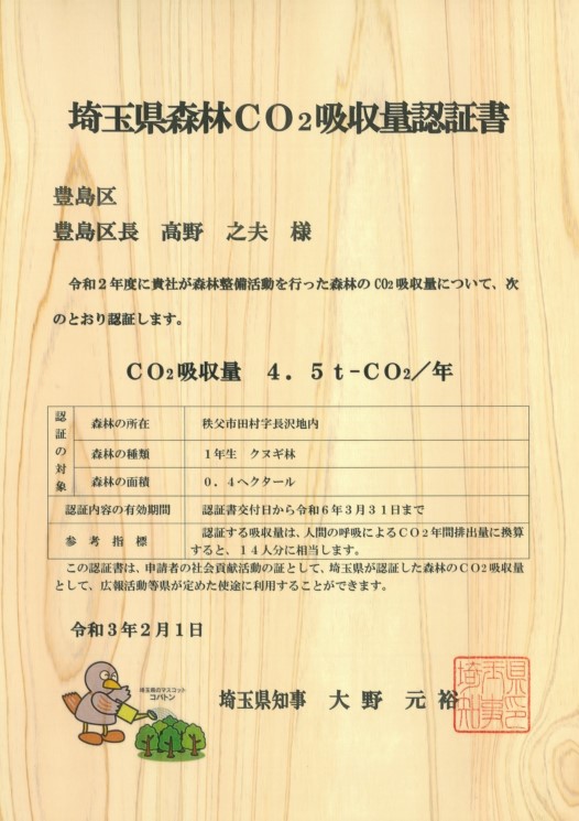 令和2年度CO2認証書