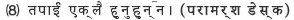 (8)  तपाईं एक्लै हुनुहुन्‍न।（परामर्श डेस्क）