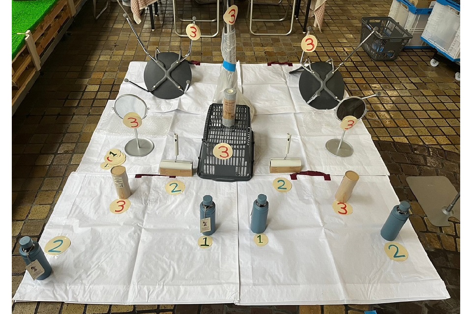 豊島こども大学　わなげ設営