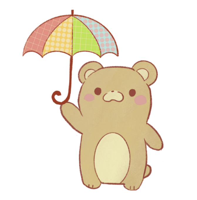 傘を持ったくま